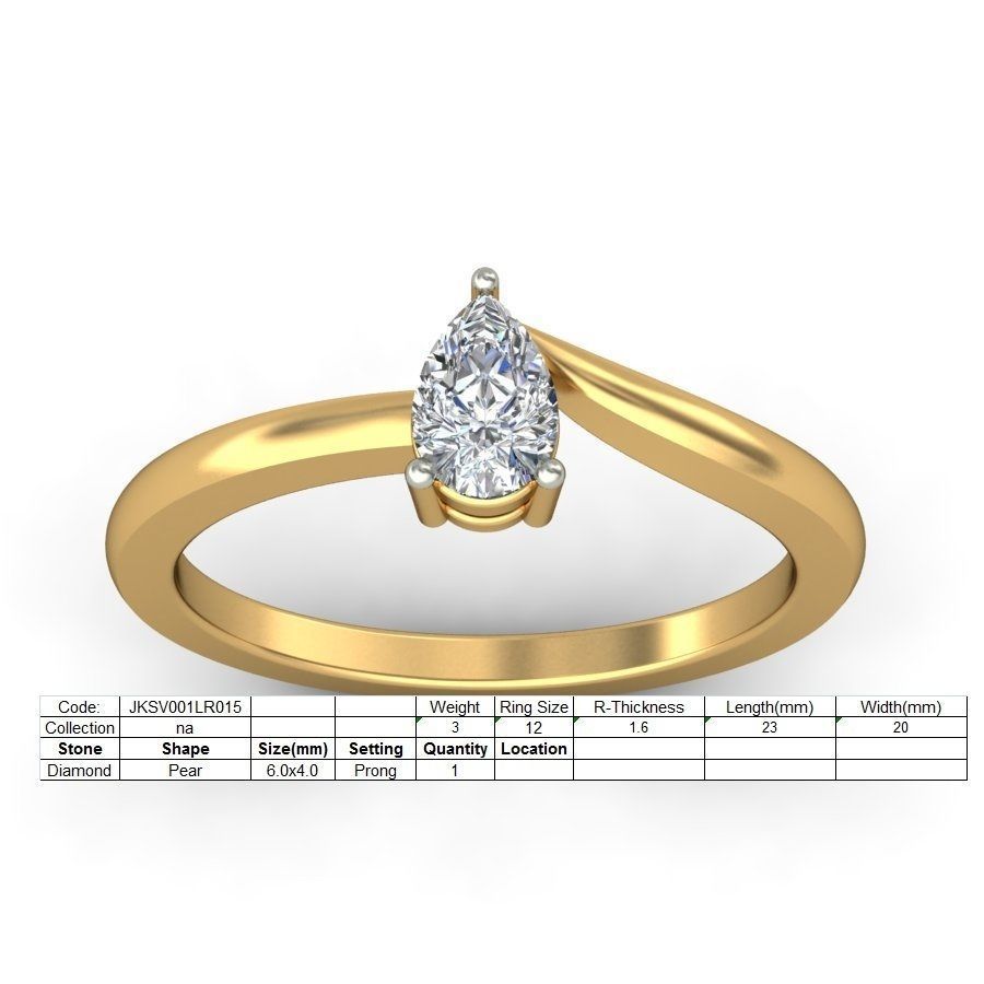 Women solitaire ring 3dm stl render detail 3D print model_1