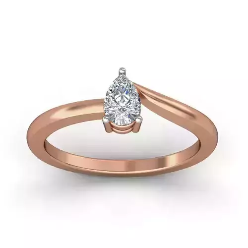 Women solitaire ring 3dm stl render detail