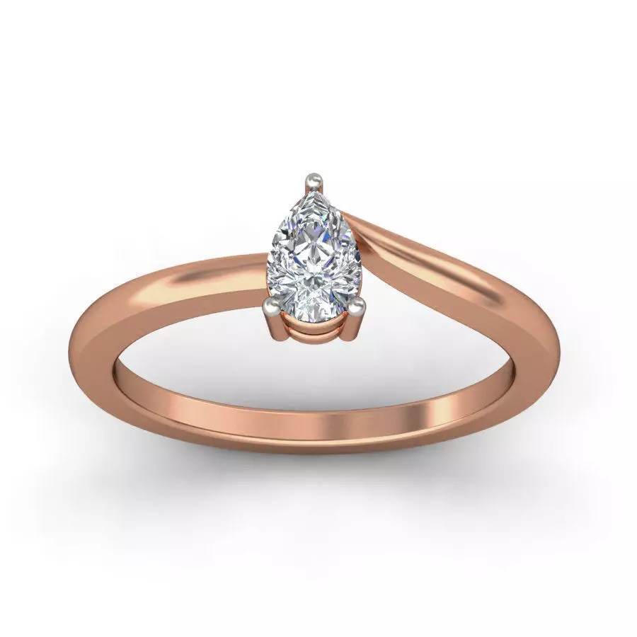 Women solitaire ring 3dm stl render detail 3D print model_0