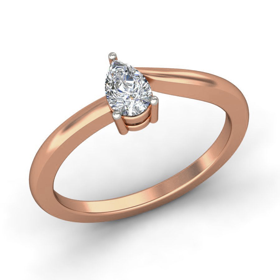 Women solitaire ring 3dm stl render detail 3D print model_3
