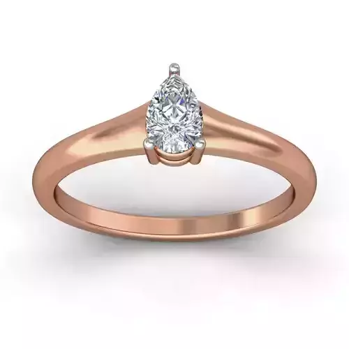 Women solitaire ring 3dm stl render detail