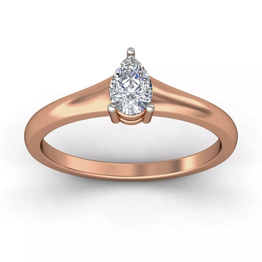 Women solitaire ring 3dm stl render detail 3D print model_0