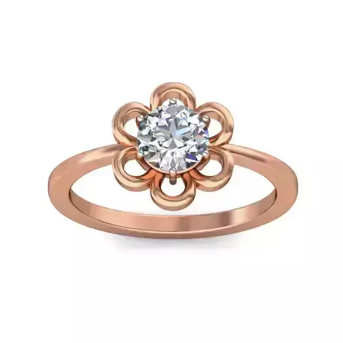 Women solitaire ring 3dm stl render detail