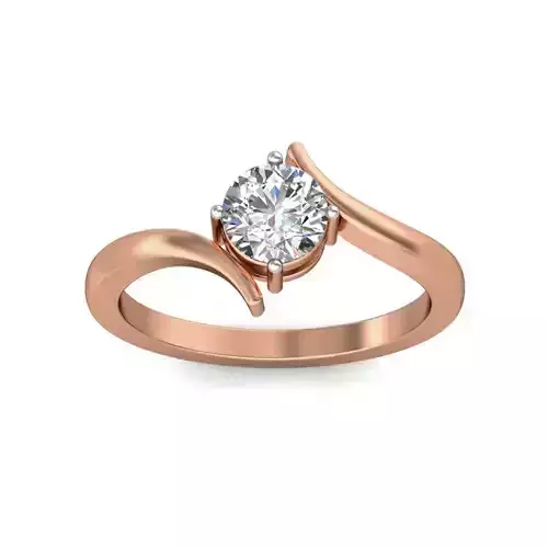 Women solitaire ring 3dm stl render detail