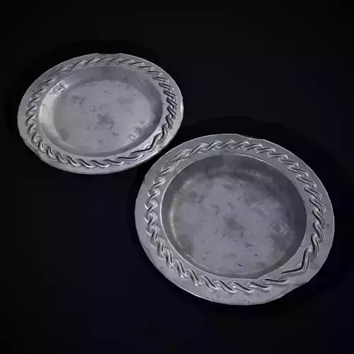 Pewter Ornamented Plates