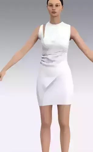 dress asymetric draped look paneled 