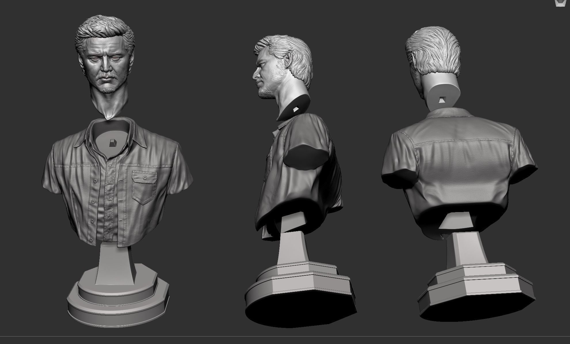 Joel- Pedro Pascal Bust 3D print model_9