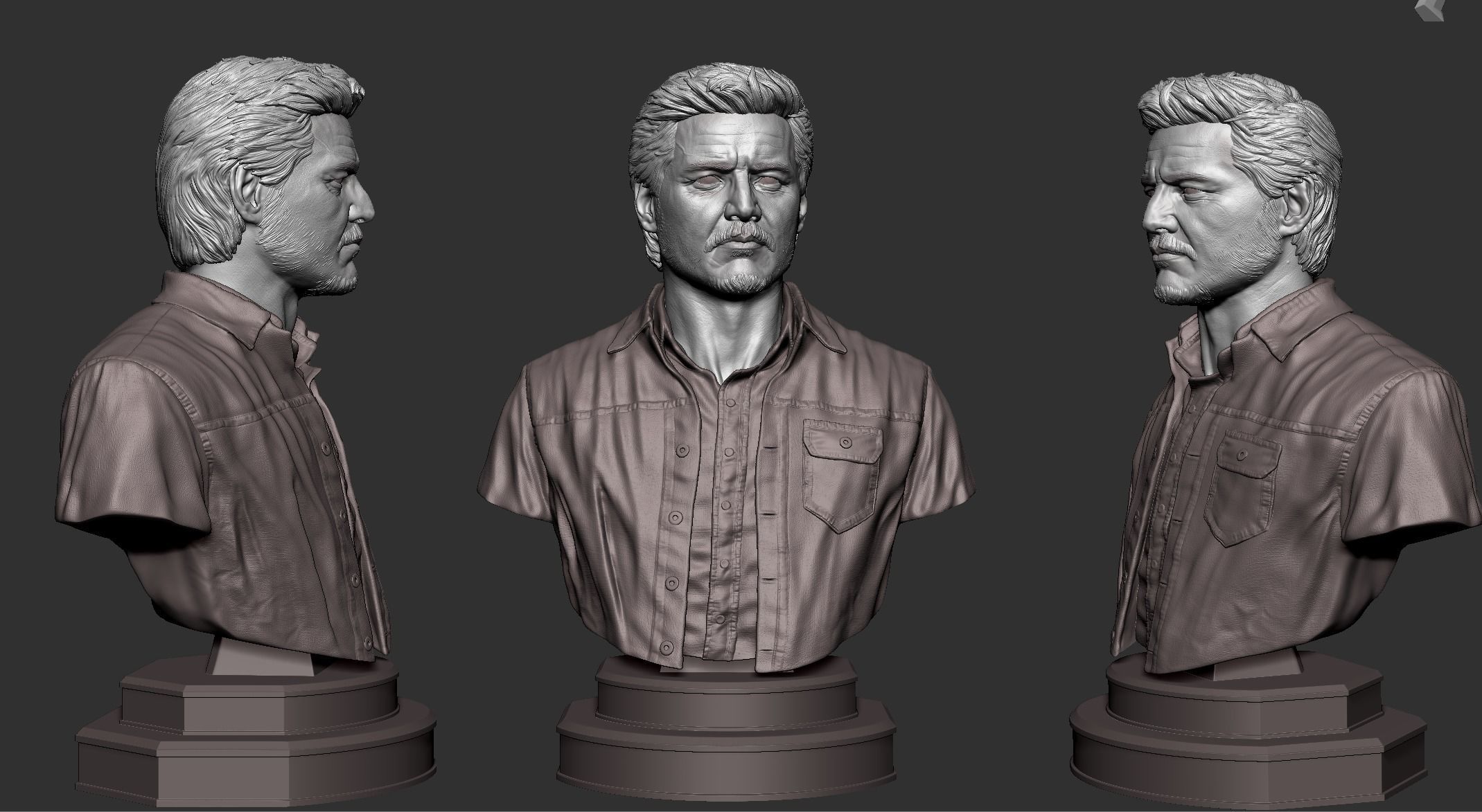 Joel- Pedro Pascal Bust 3D print model_4