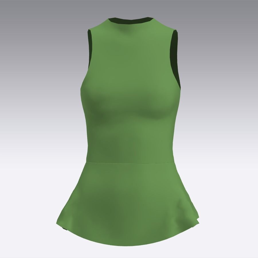 3D model Green peplum blouse VR / AR / low-poly | CGTrader