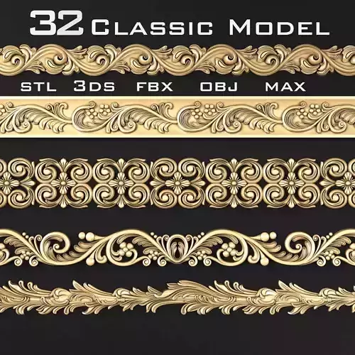 Cornice001 classic 3D model