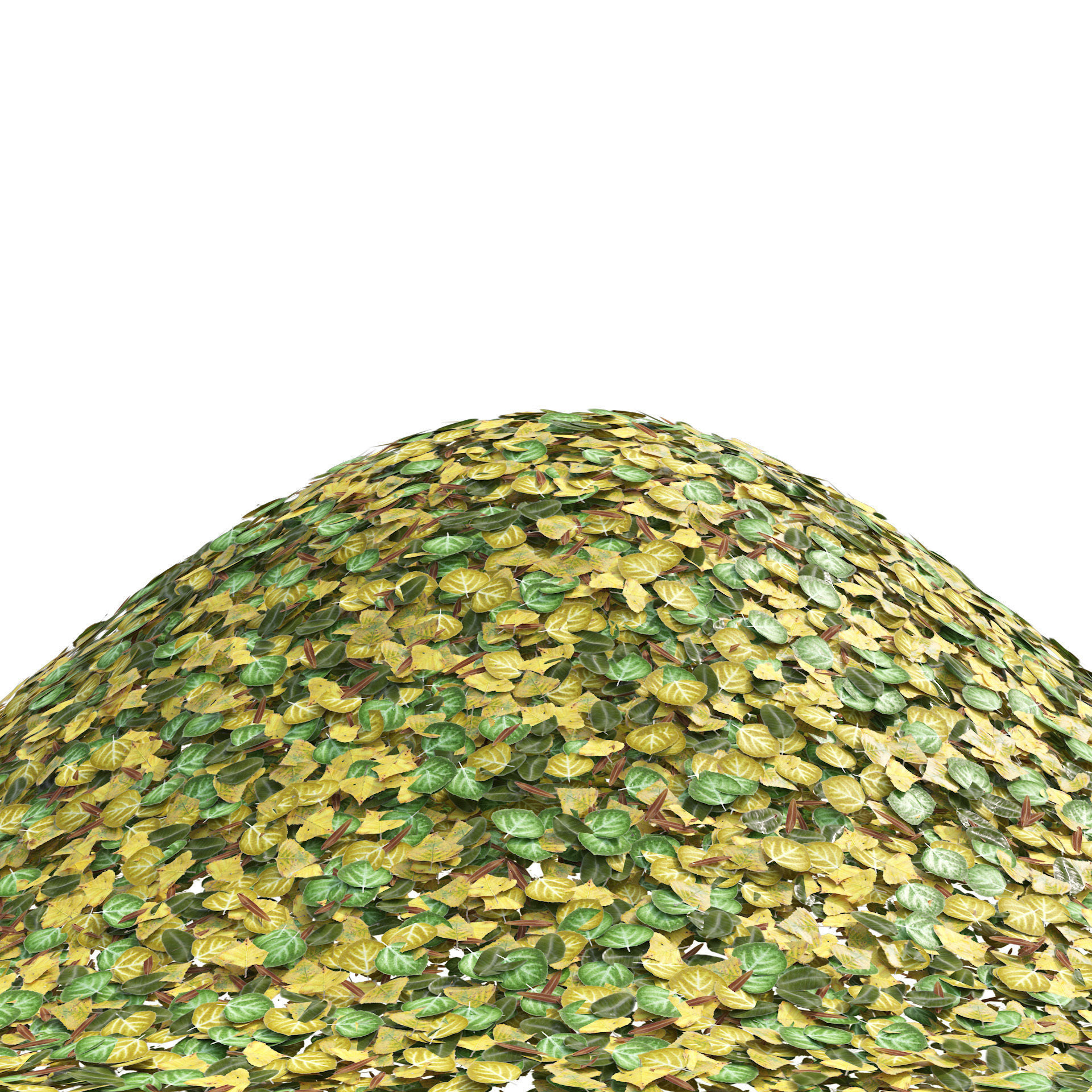 Yellow and Green Leafpile Low-poly 3D model_5