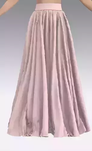 Skirt powder pink color twill cotton 