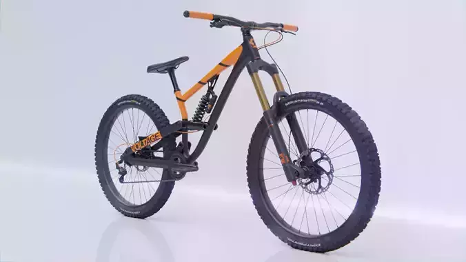 Realistic Mountain Bike Rigged Scott Voltage FR DH MTB bicycle Free low-poly 3D model