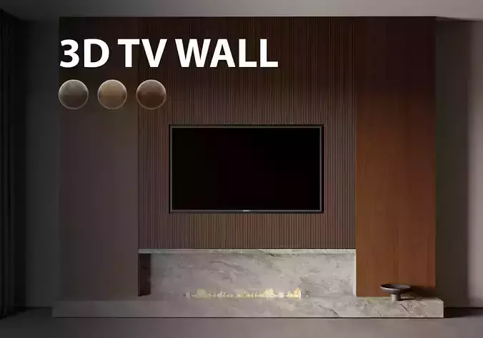TV WALL DESIGN WITH FIREPLACE
