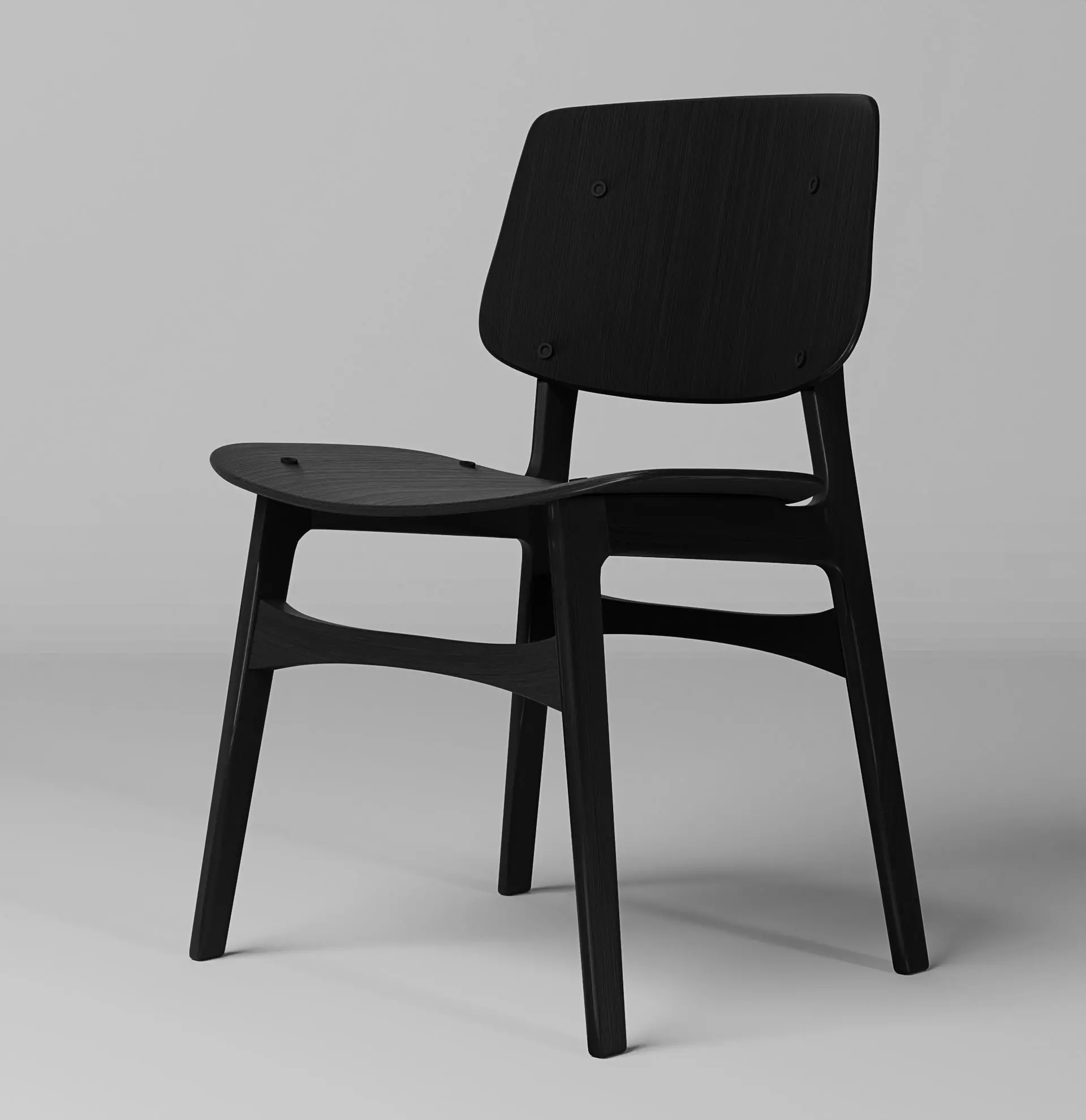 Soborg Wood Base Seat upholstered Free 3D model