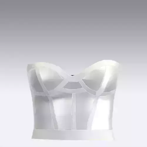  corset silk satin duchess cotton heavy twill fabric Low-poly 3D model