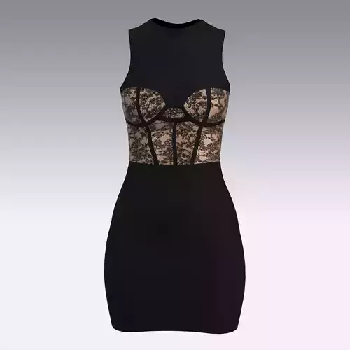 dress corset blouse fabric type Low-poly 3D model