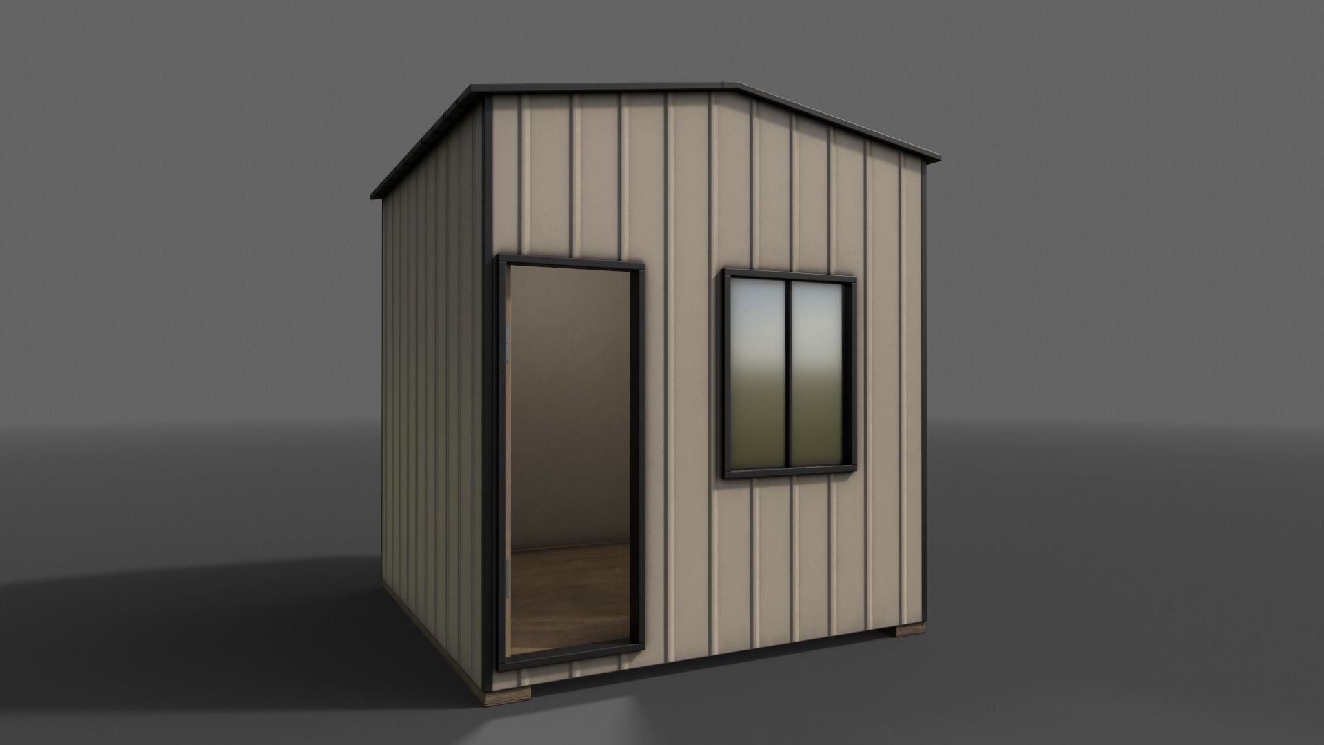 PBR Shed House B V1 Low-poly 3D model_2