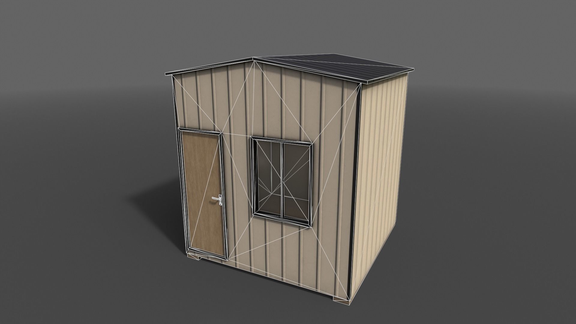 PBR Shed House B V1 Low-poly 3D model_15