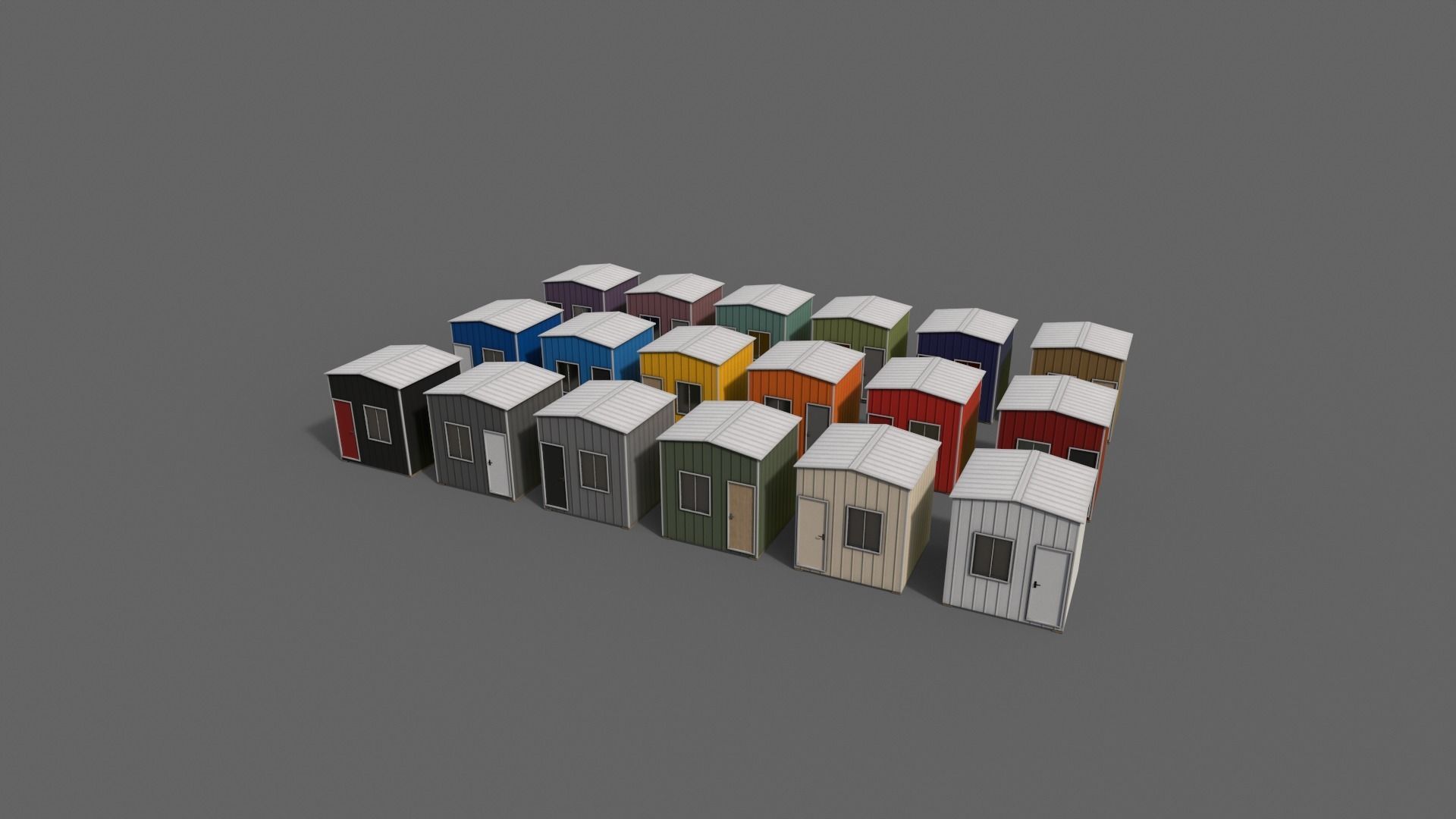 PBR Shed House B V1 Low-poly 3D model_12