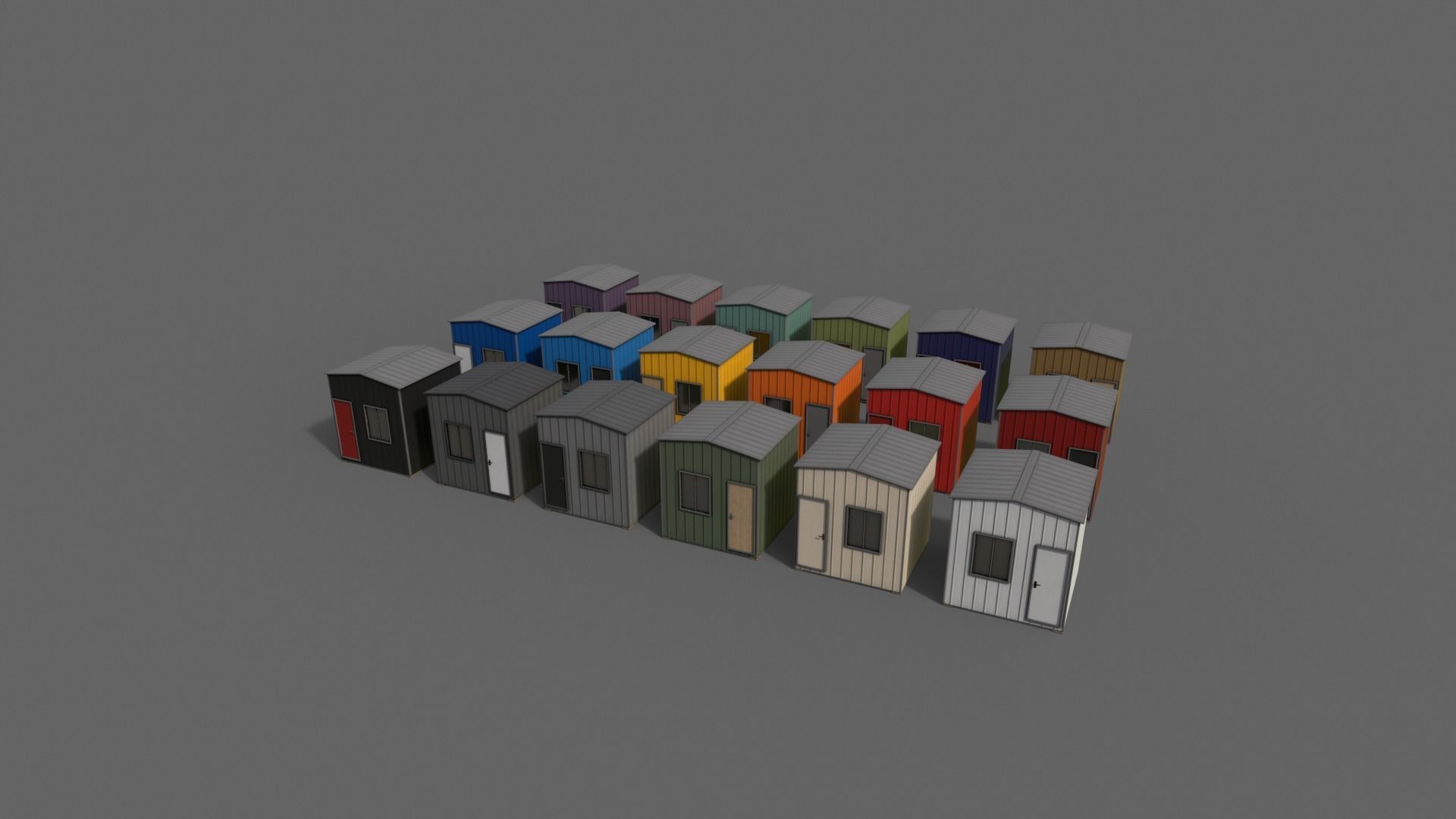 PBR Shed House B V1 Low-poly 3D model_11