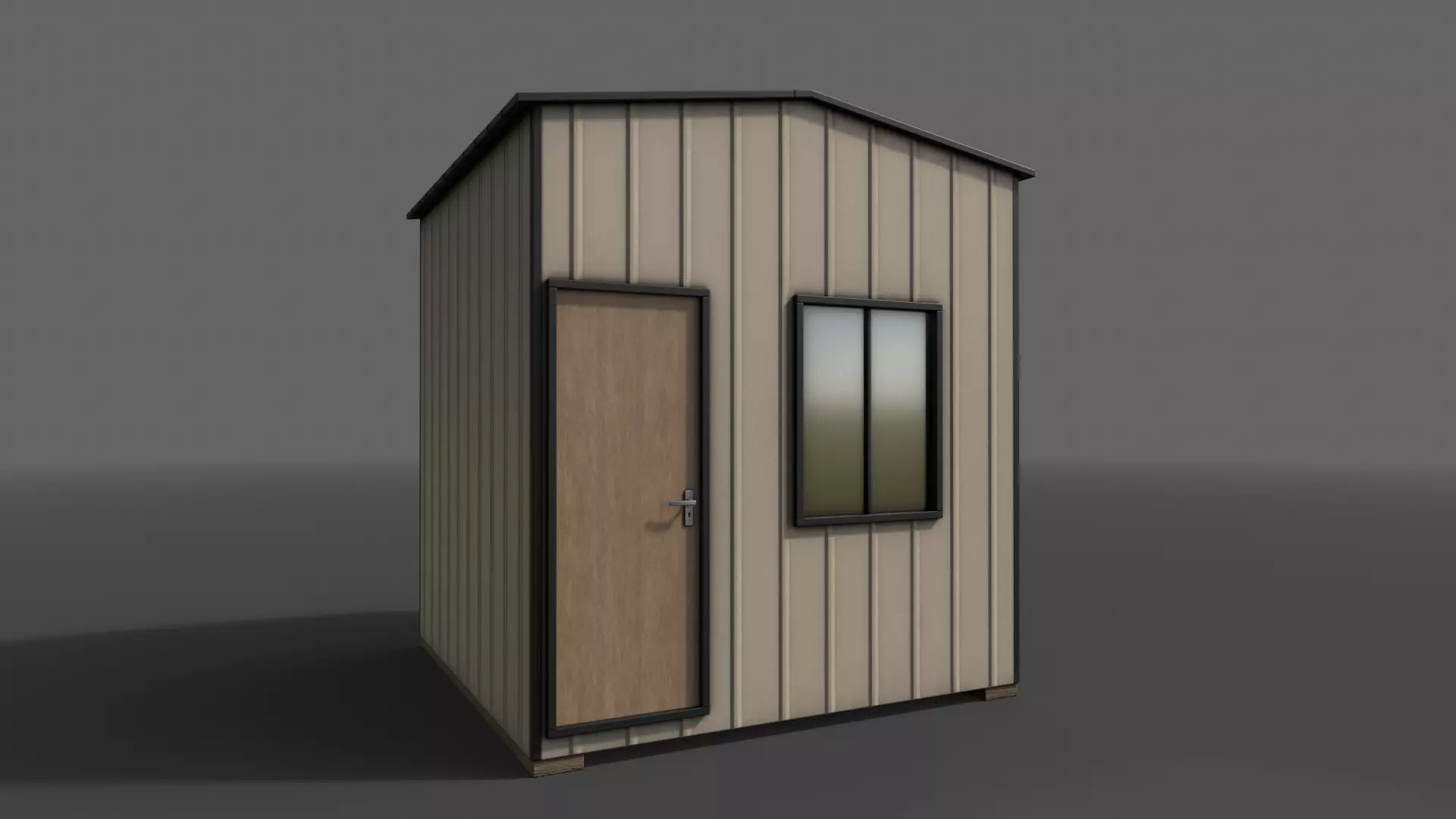 PBR Shed House B V1 Low-poly 3D model_0