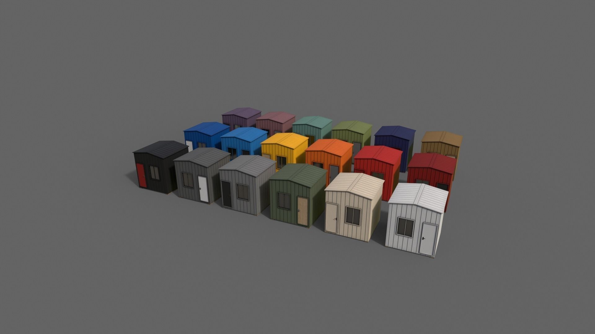 PBR Shed House B V1 Low-poly 3D model_8