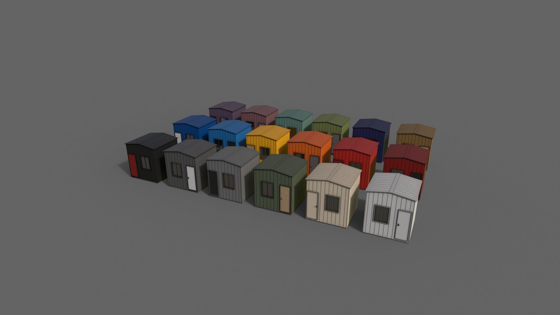 PBR Shed House B V1 Low-poly 3D model_9