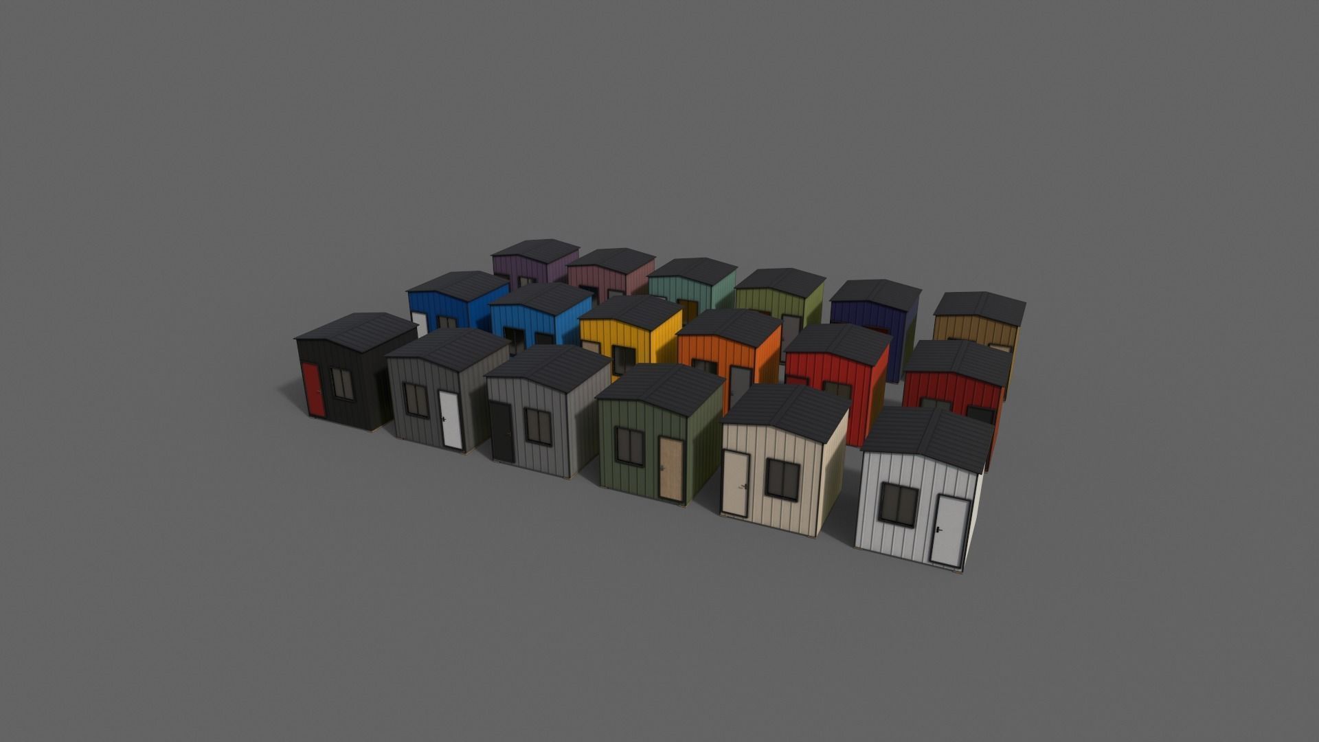 PBR Shed House B V1 Low-poly 3D model_10