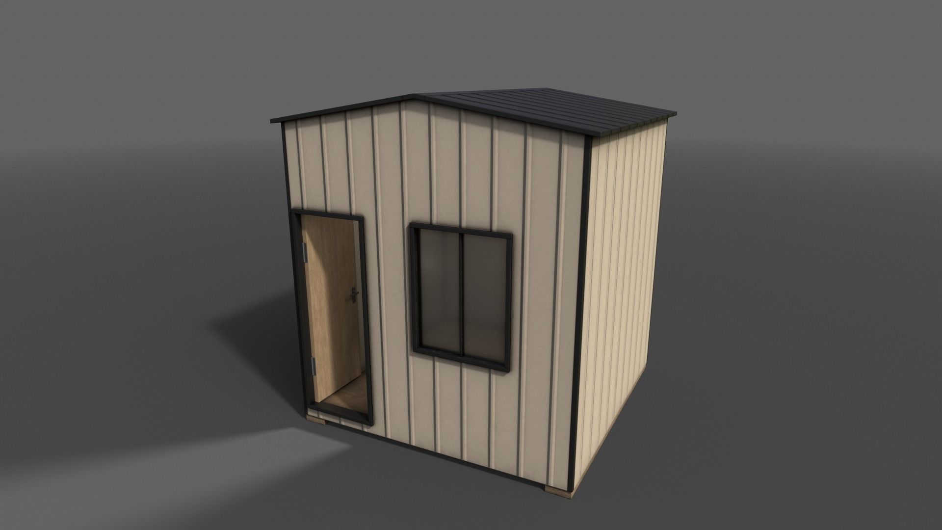 PBR Shed House B V1 Low-poly 3D model_4