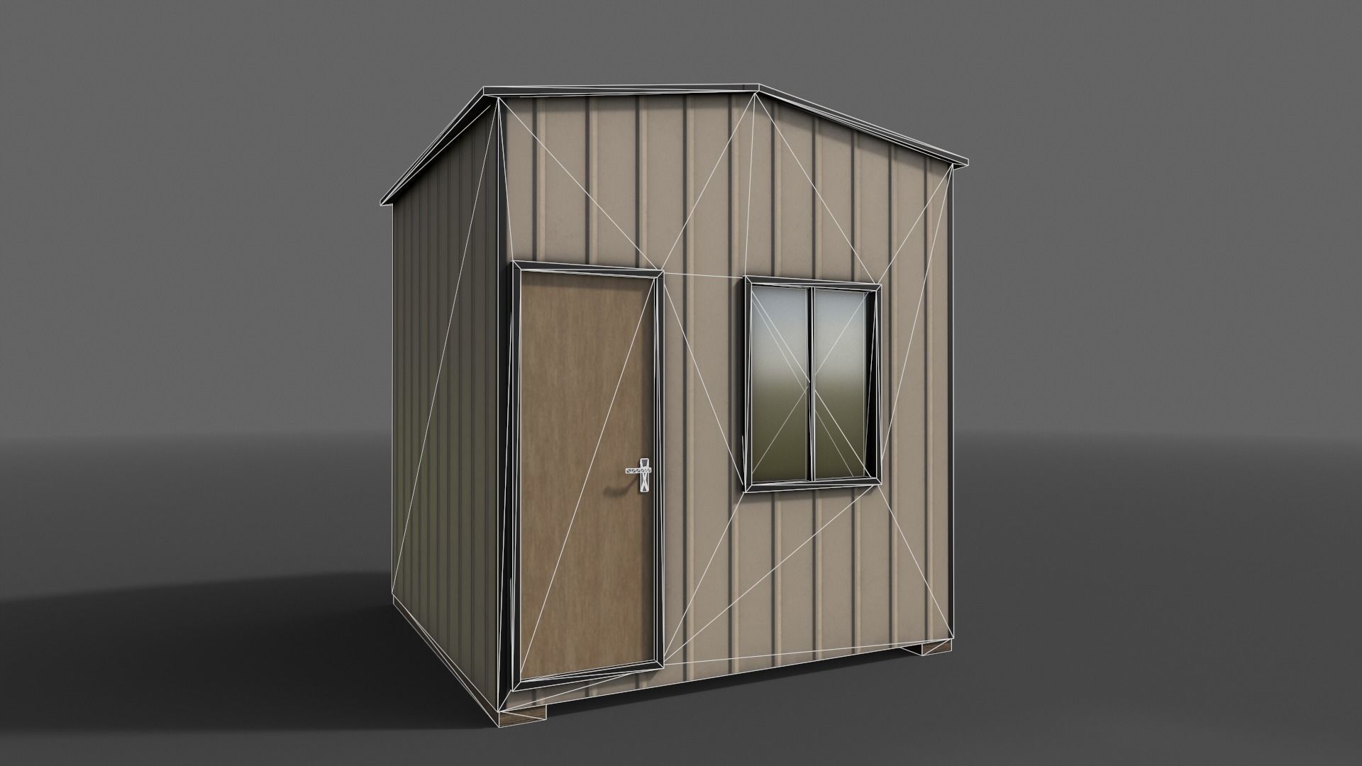 PBR Shed House B V1 Low-poly 3D model_14