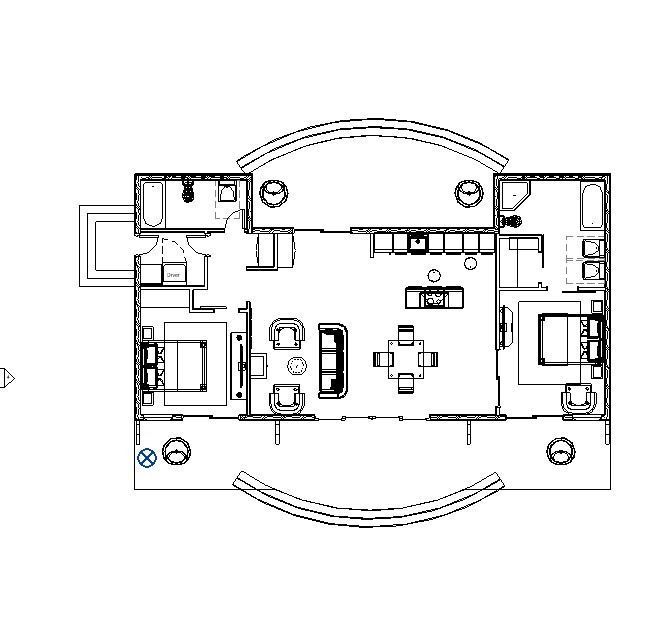 Simple Wood 3d and 2d House plan  Low-poly 3D model_14