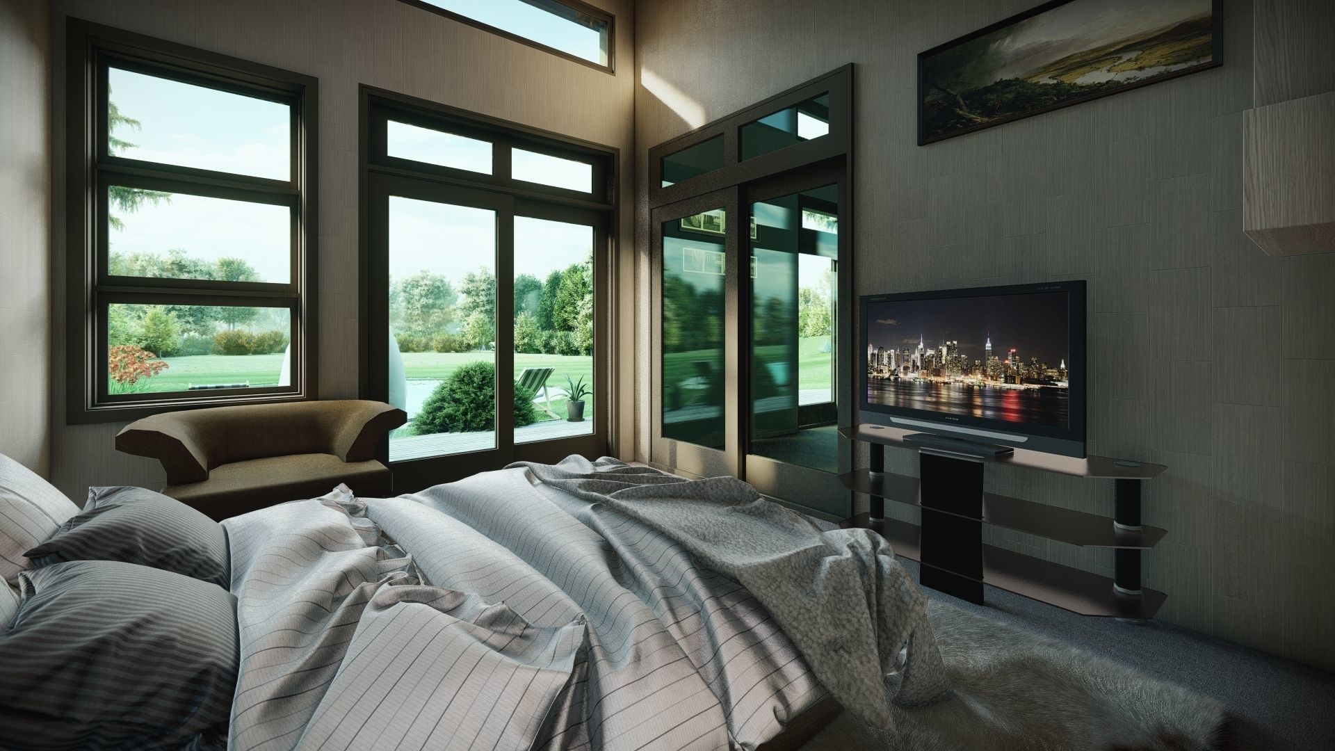 Simple Wood 3d and 2d House plan  Low-poly 3D model_6