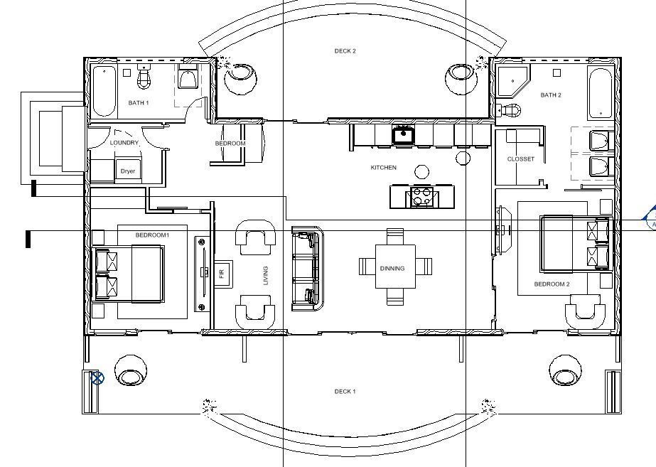 Simple Wood 3d and 2d House plan  Low-poly 3D model_12