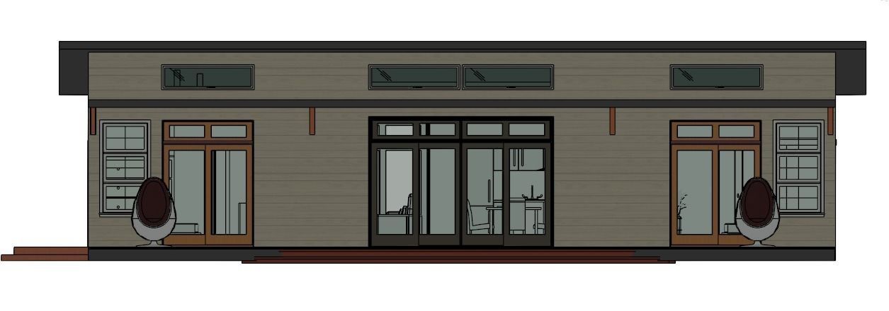 Simple Wood 3d and 2d House plan  Low-poly 3D model_15