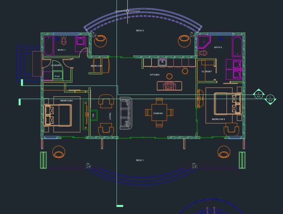 Simple Wood 3d and 2d House plan  Low-poly 3D model_11