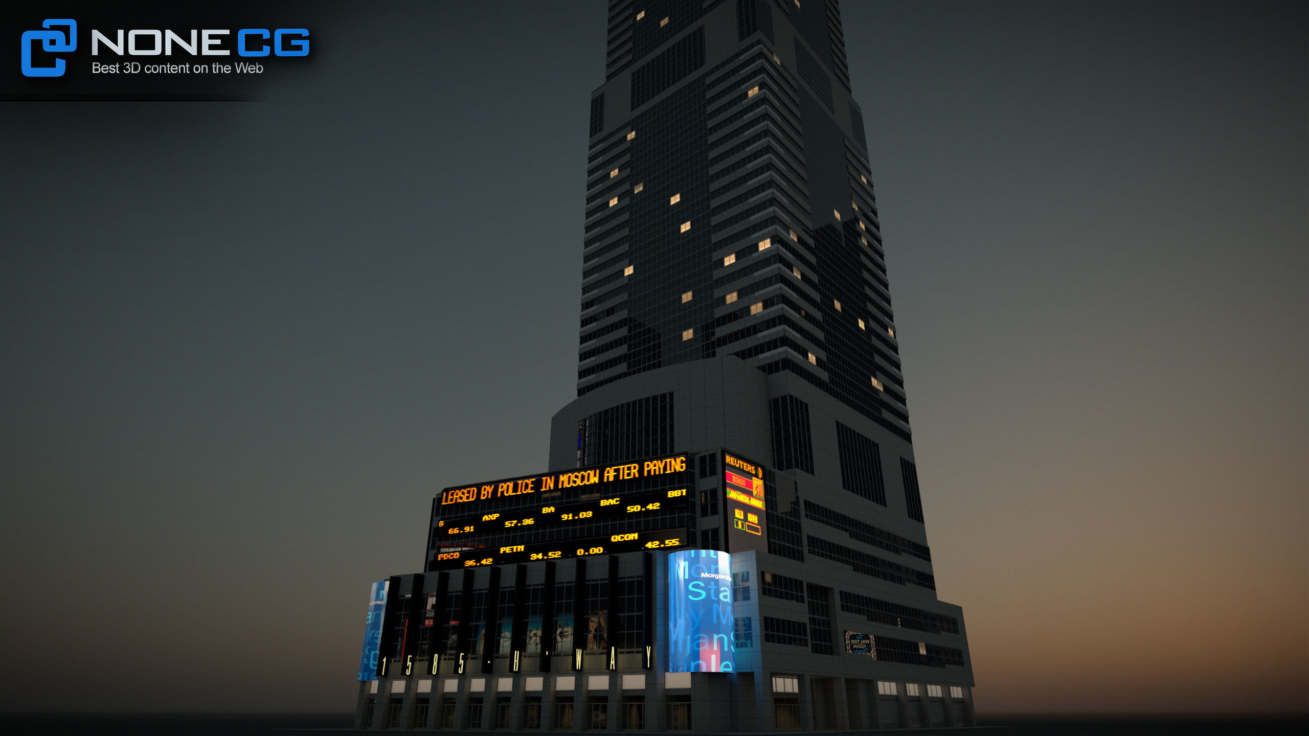NYC Building Morgan Stanley Low-poly 3D model_26