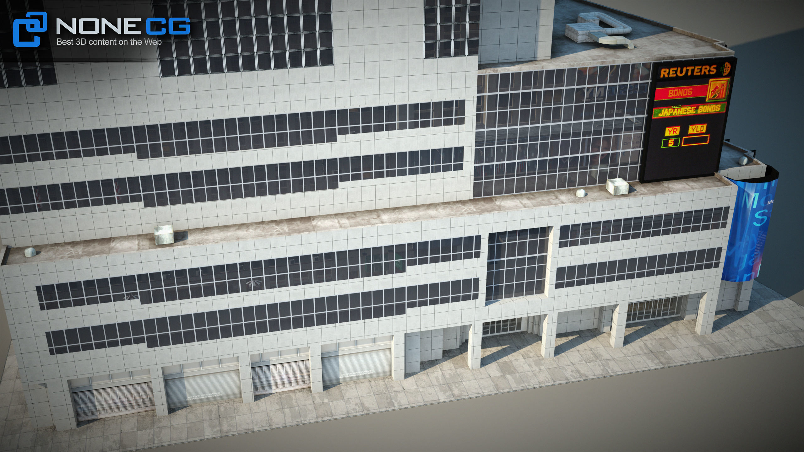 NYC Building Morgan Stanley Low-poly 3D model_8