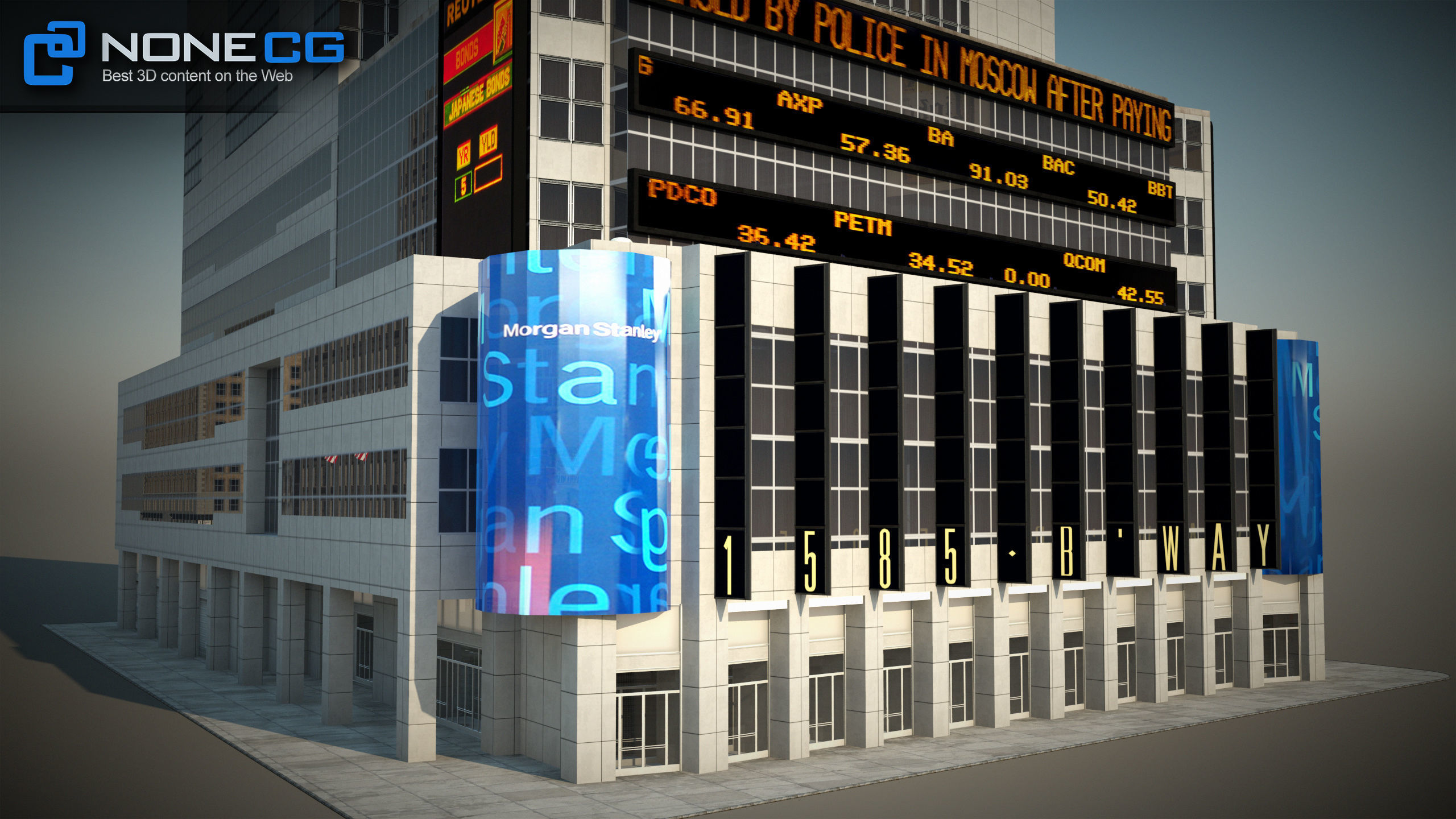 NYC Building Morgan Stanley Low-poly 3D model_1