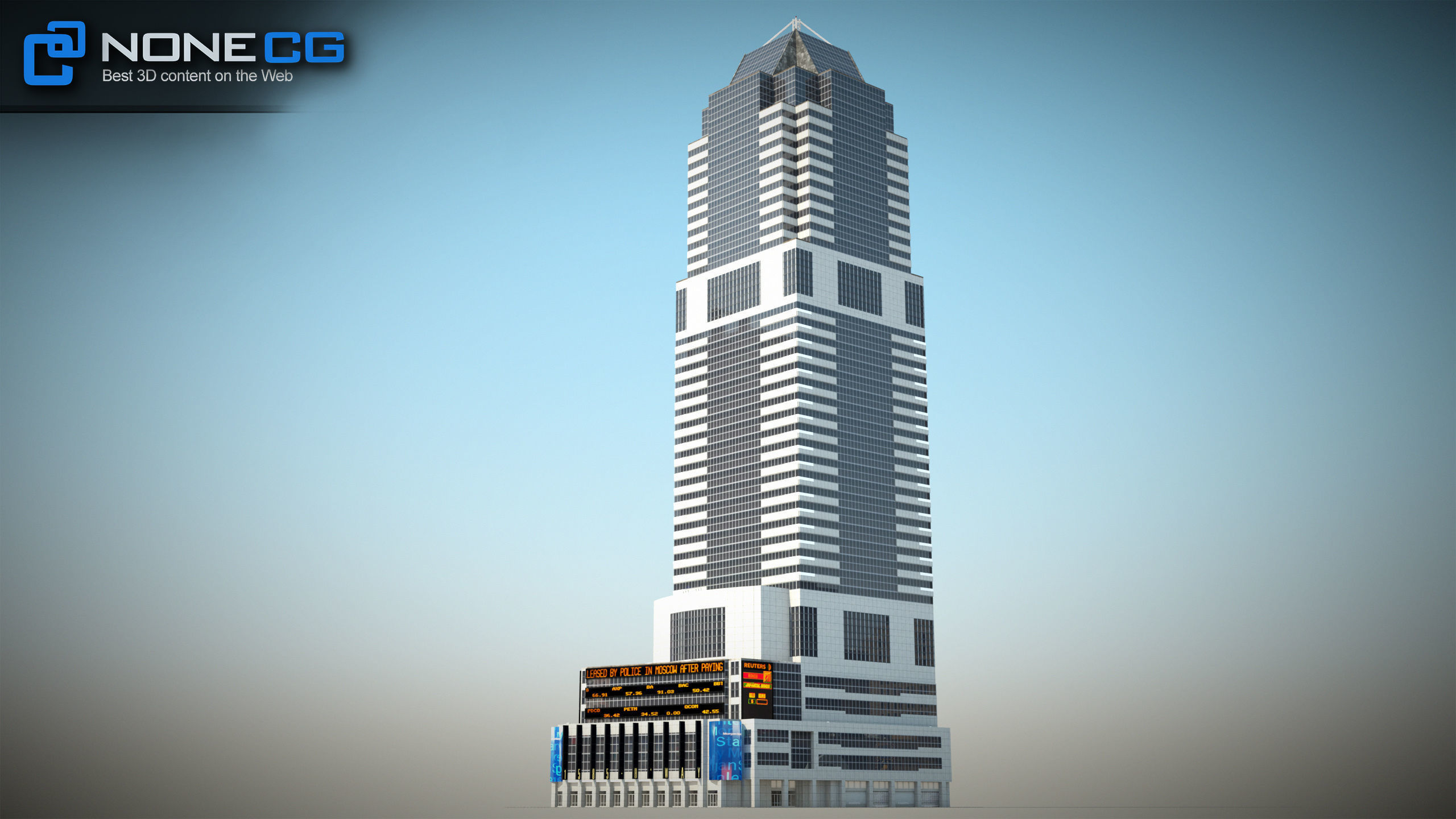 NYC Building Morgan Stanley Low-poly 3D model_10