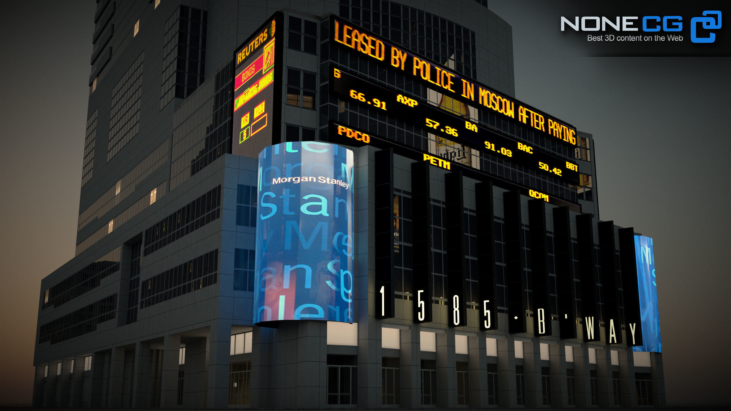 NYC Building Morgan Stanley Low-poly 3D model_2