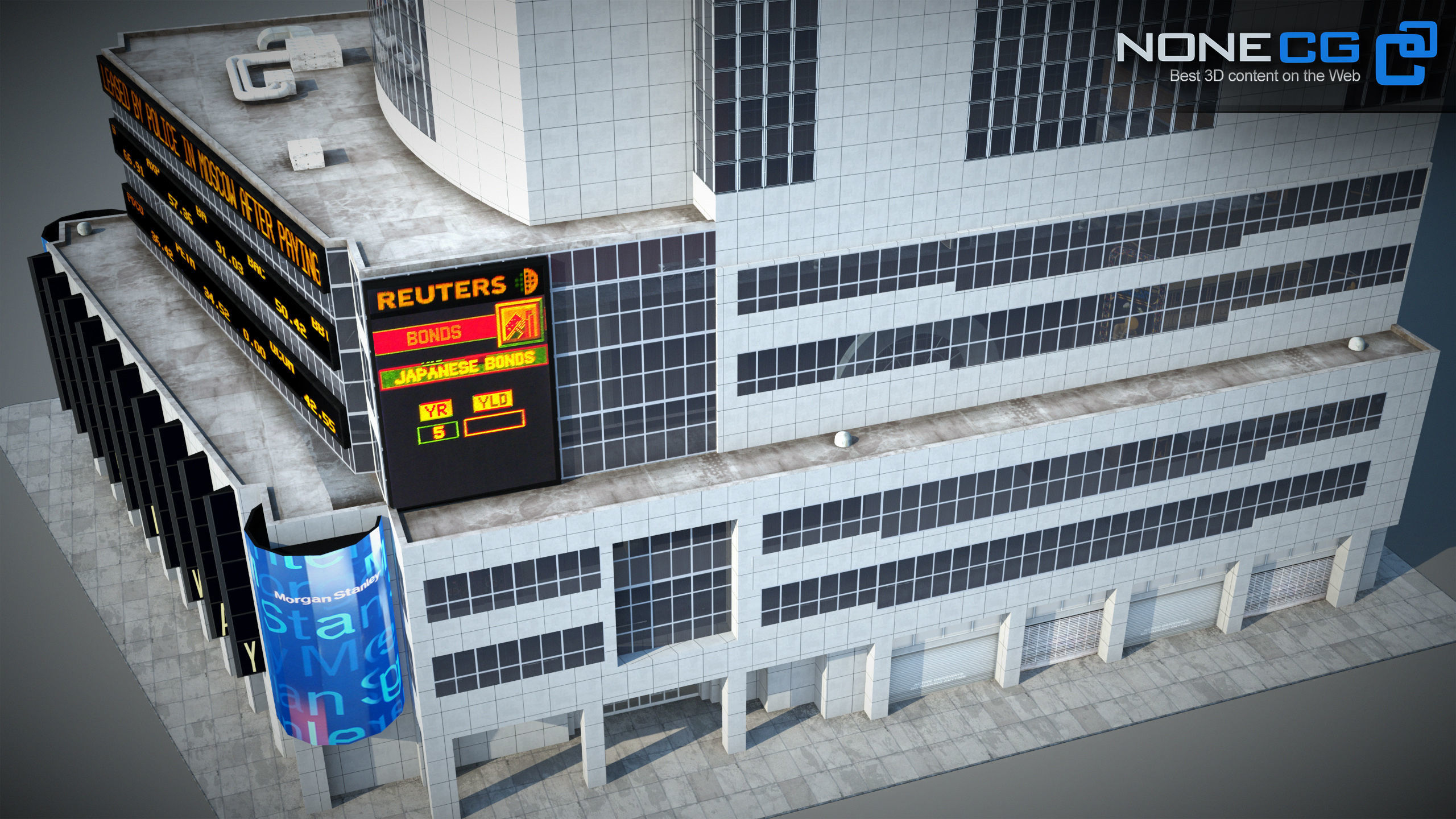 NYC Building Morgan Stanley Low-poly 3D model_6