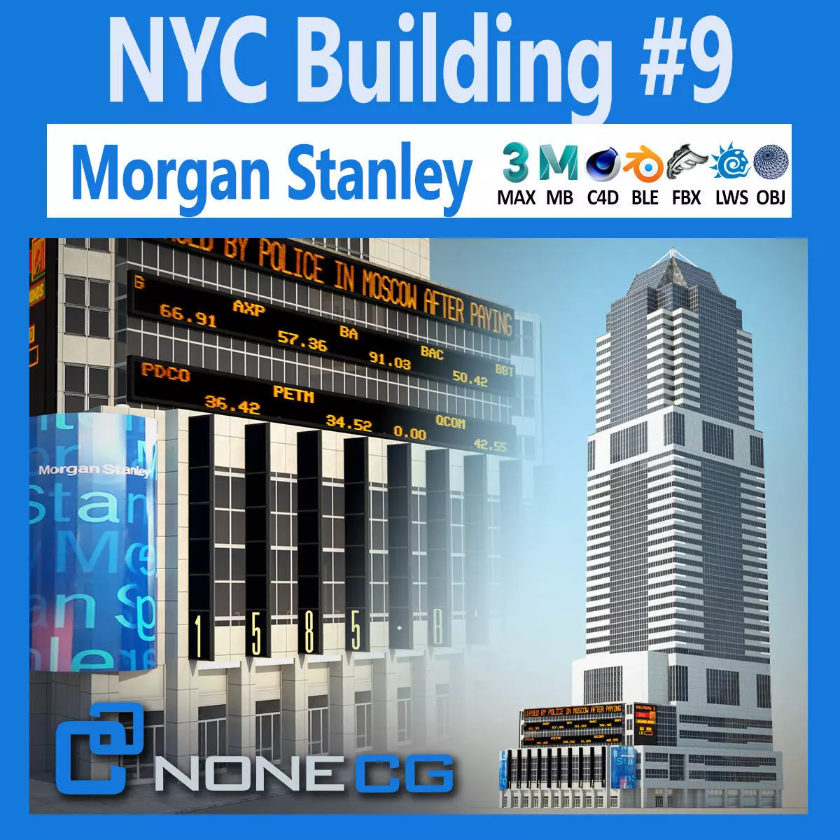 NYC Building Morgan Stanley Low-poly 3D model_0
