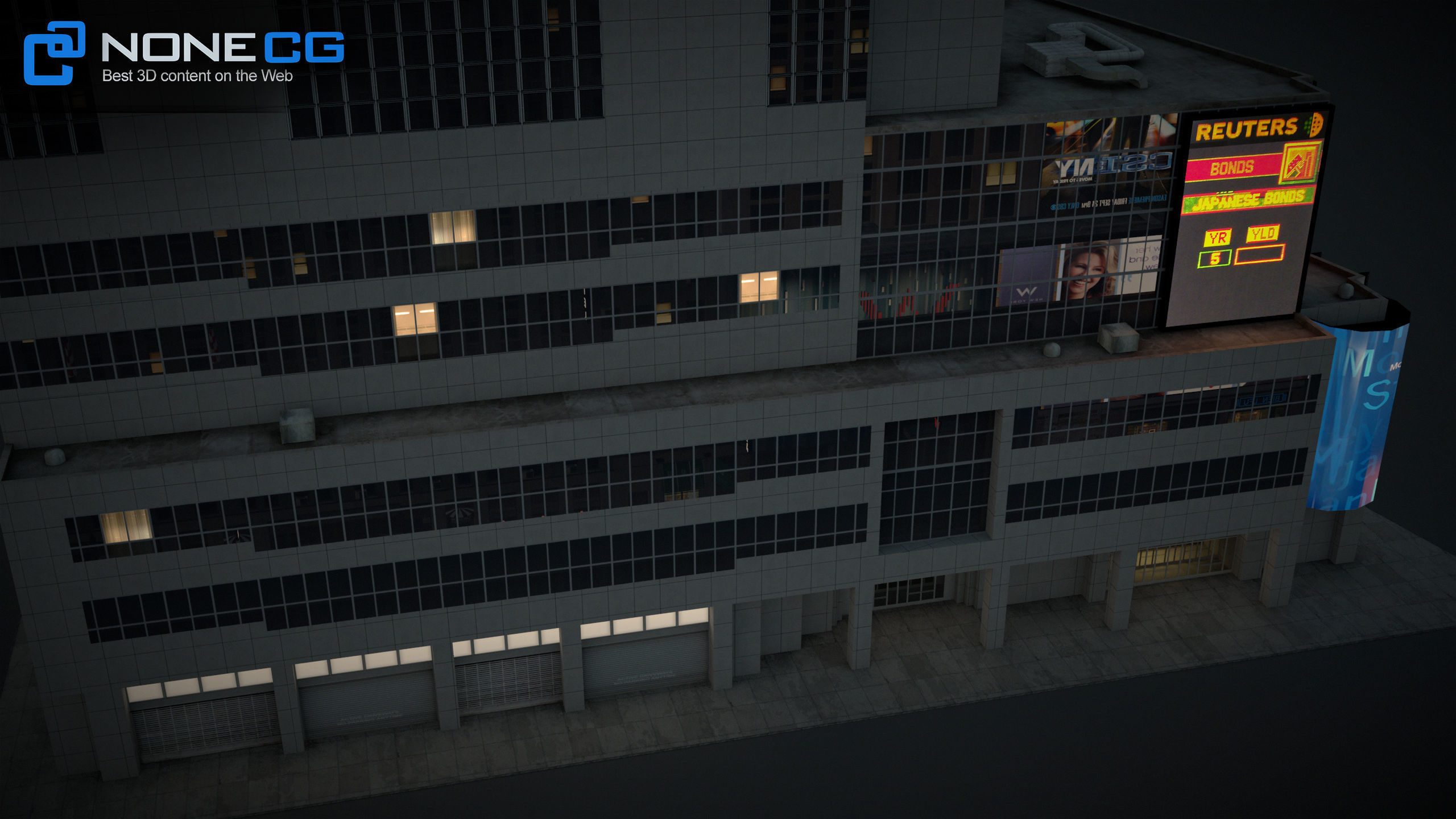 NYC Building Morgan Stanley Low-poly 3D model_9