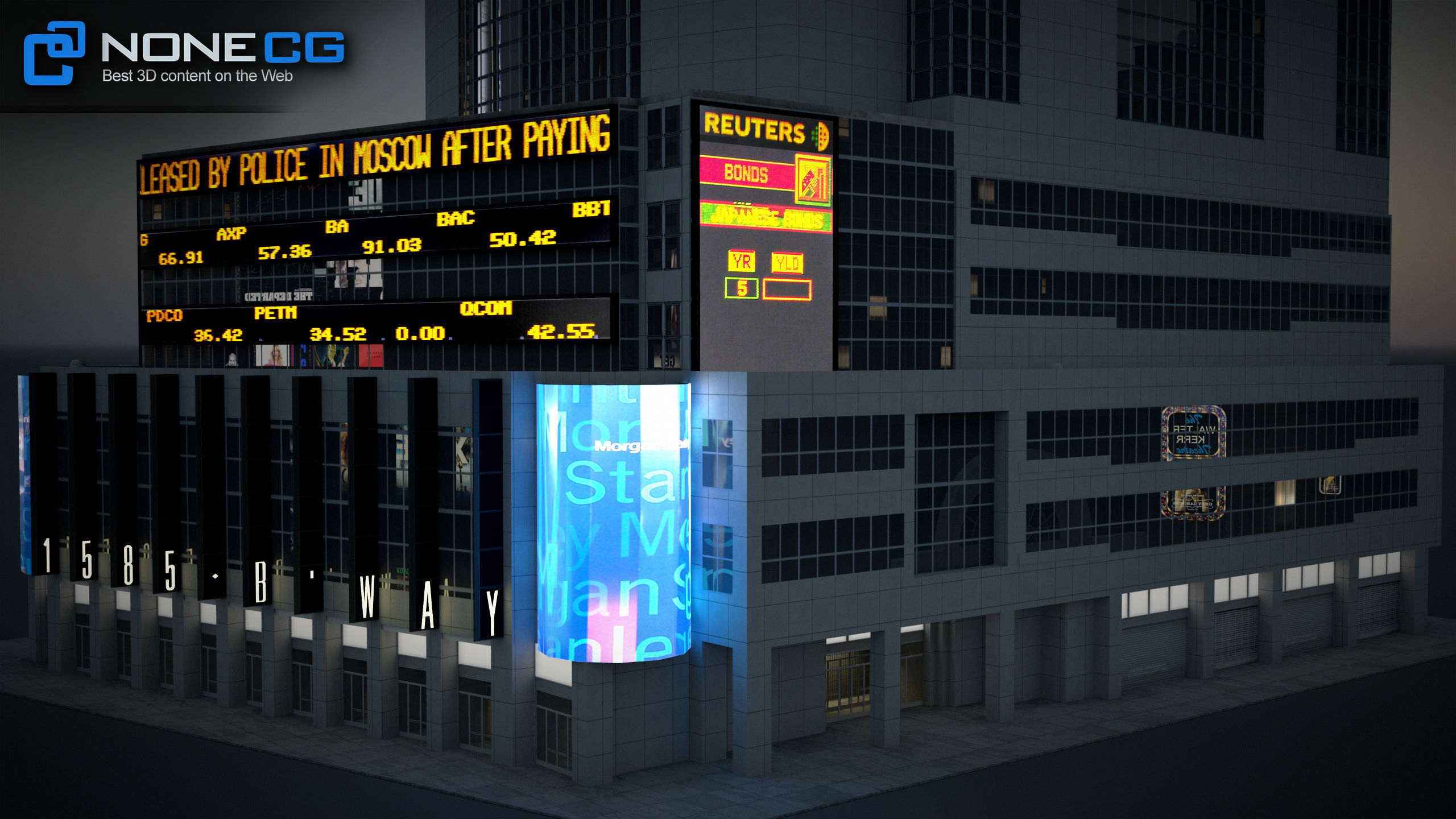 NYC Building Morgan Stanley Low-poly 3D model_4