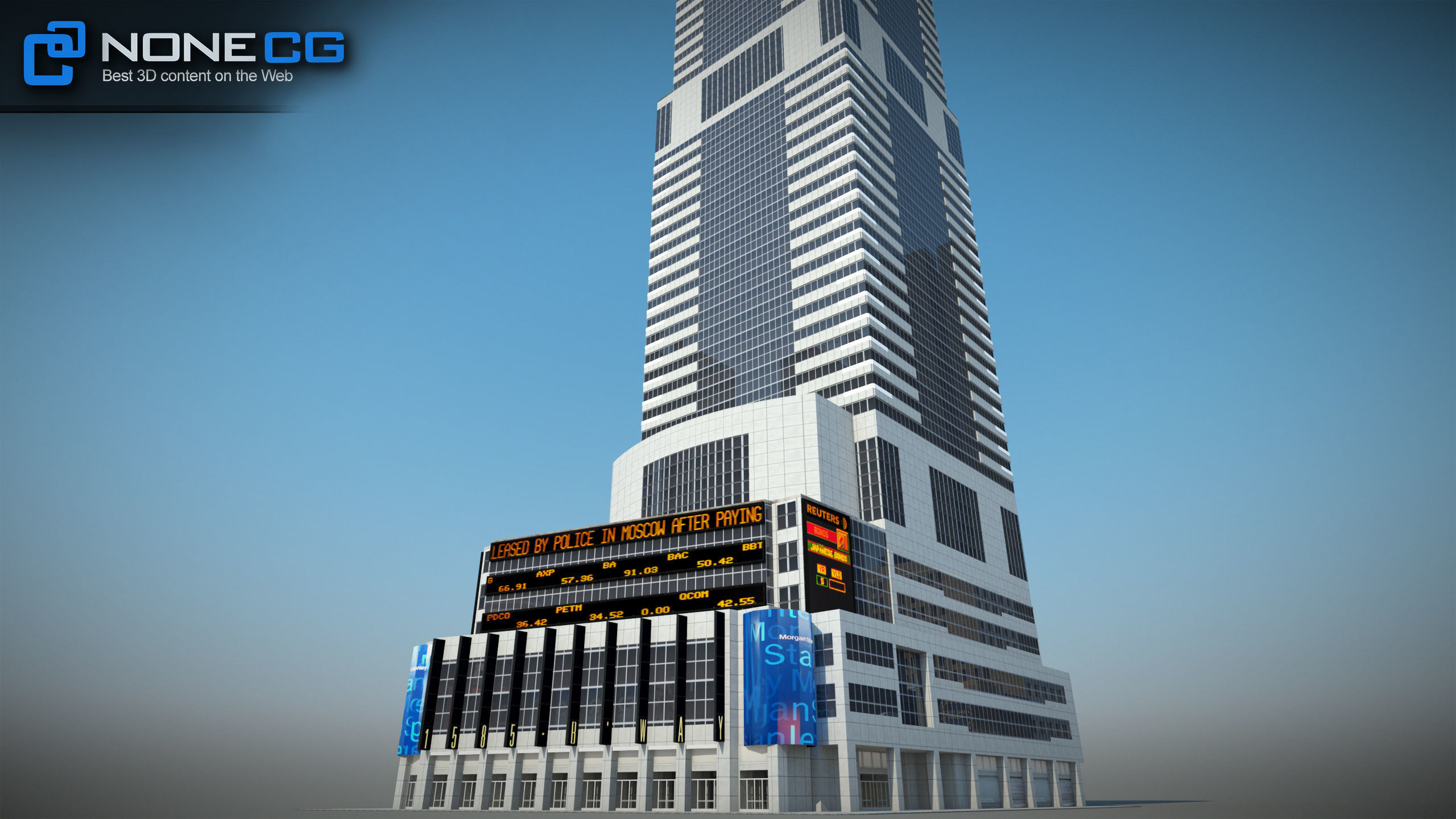NYC Building Morgan Stanley Low-poly 3D model_25