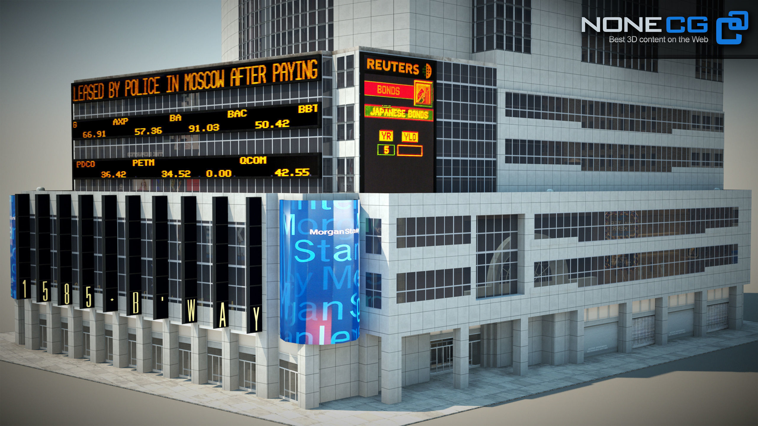 NYC Building Morgan Stanley Low-poly 3D model_3