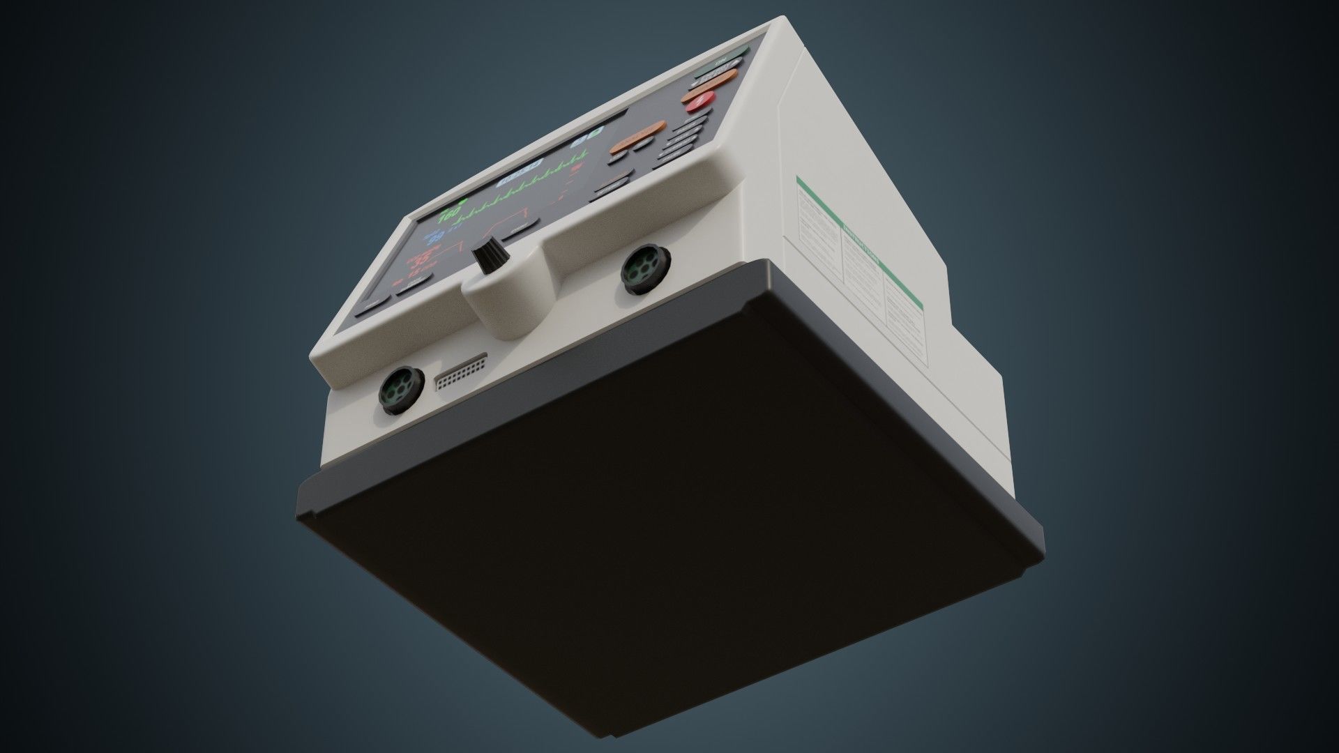 Defibrillator 2A Low-poly 3D model_4