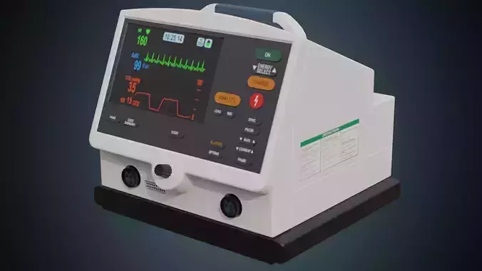 Defibrillator 2A Low-poly 3D model
