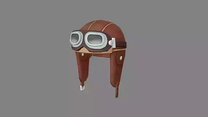 Cartoon pilot hat Low-poly 3D model